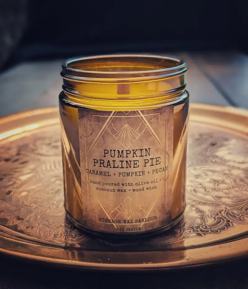 pumpkin praline pie candle